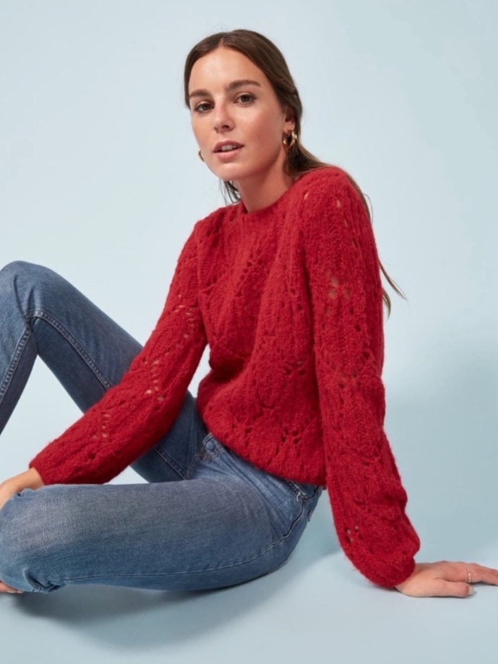 ✨ Reformation Jessie Sweater in Cherry ✨